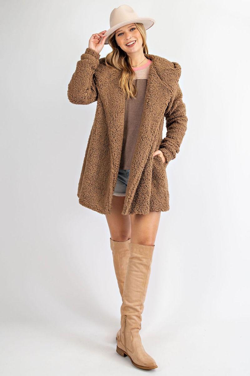 Oversized Willow Soft Faux-Fur Hoody Jacket Coat Ivy and Pearl Boutique