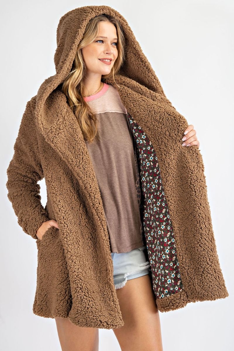 Oversized Willow Soft Faux-Fur Hoody Jacket Coat Ivy and Pearl Boutique