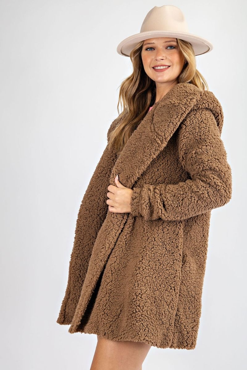 Oversized Willow Soft Faux-Fur Hoody Jacket Coat Ivy and Pearl Boutique