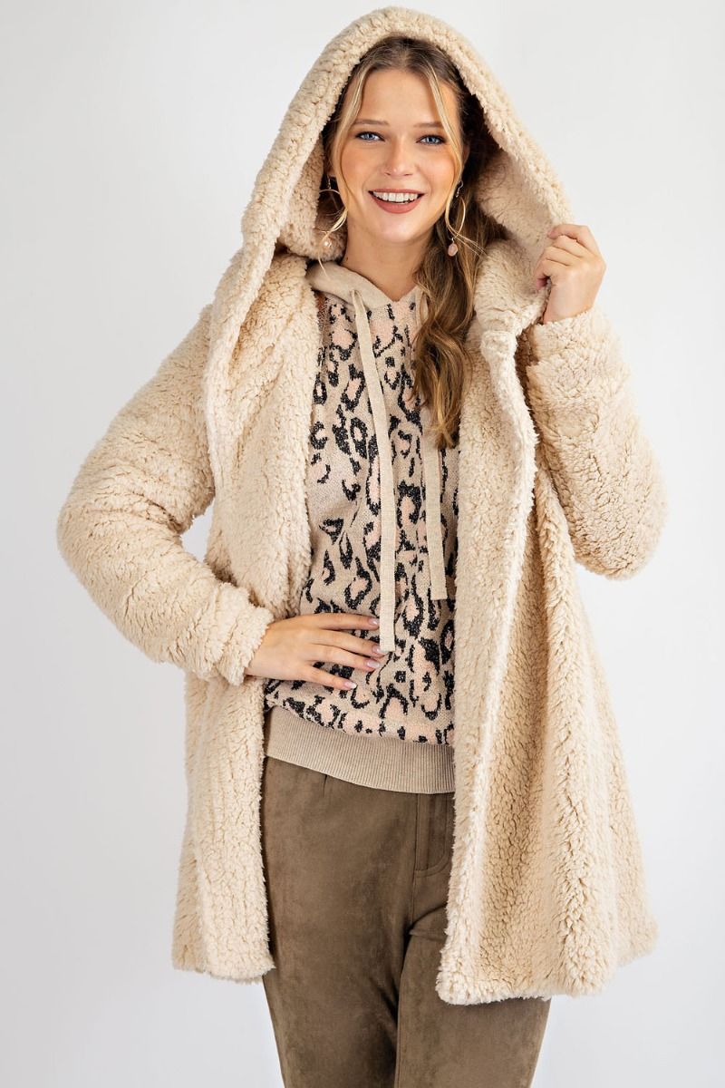 Oversized Willow Soft Faux-Fur Hoody Jacket Coat Ivy and Pearl Boutique
