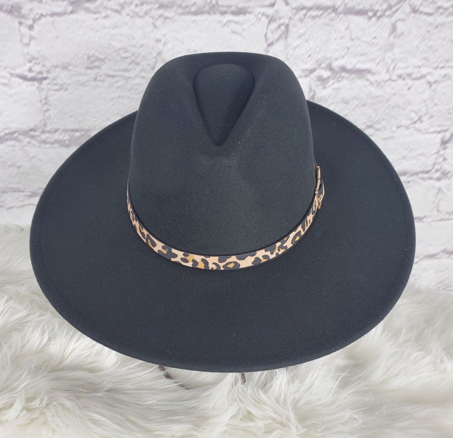 Panama with leopard band hat Ivy and Pearl Boutique