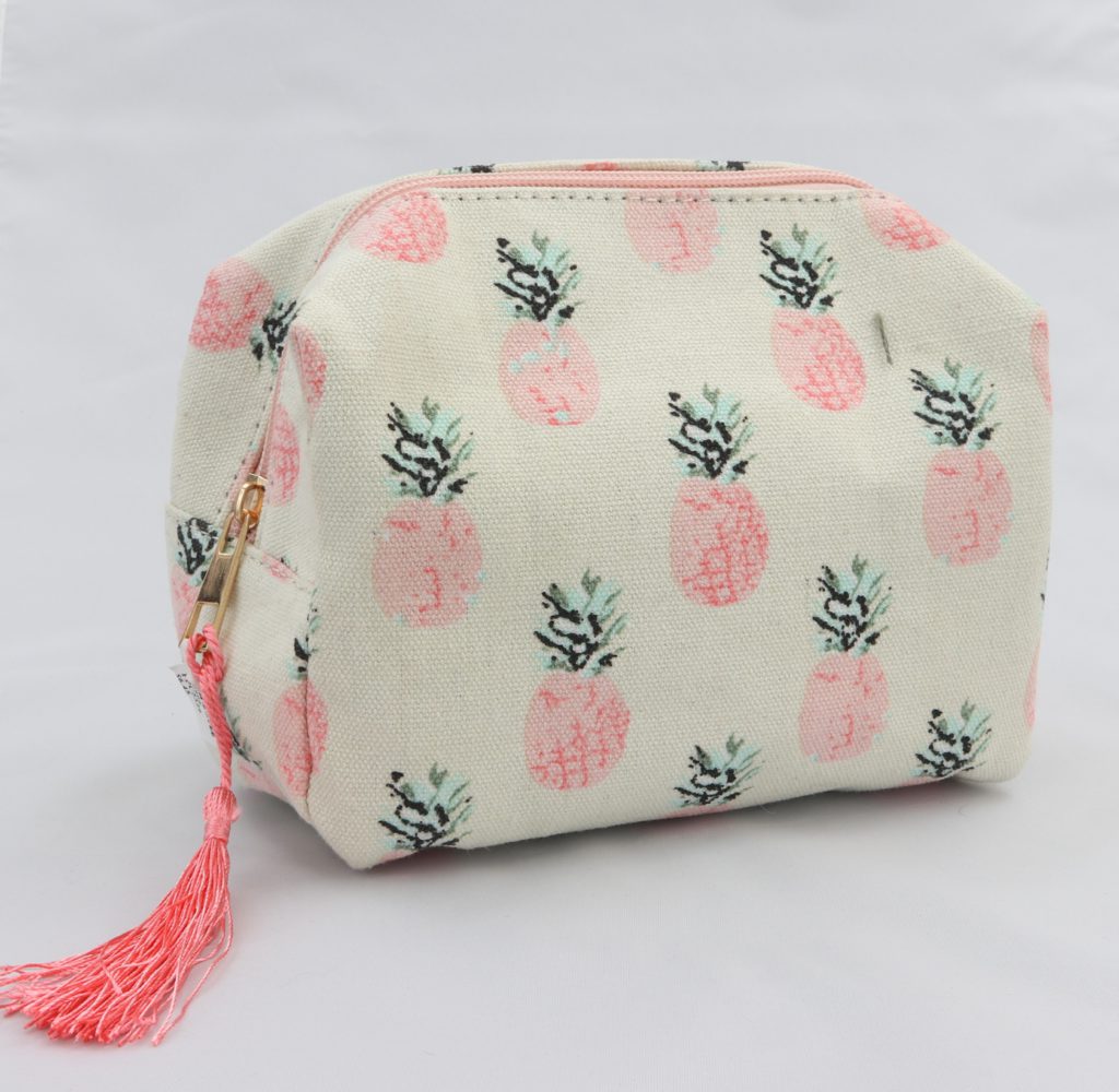 Pink pineapple cosmetic bag Ivy and Pearl Boutique