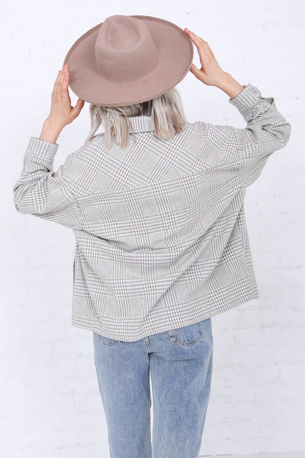 Plaid Jacket in Cobblestone Ivy and Pearl Boutique