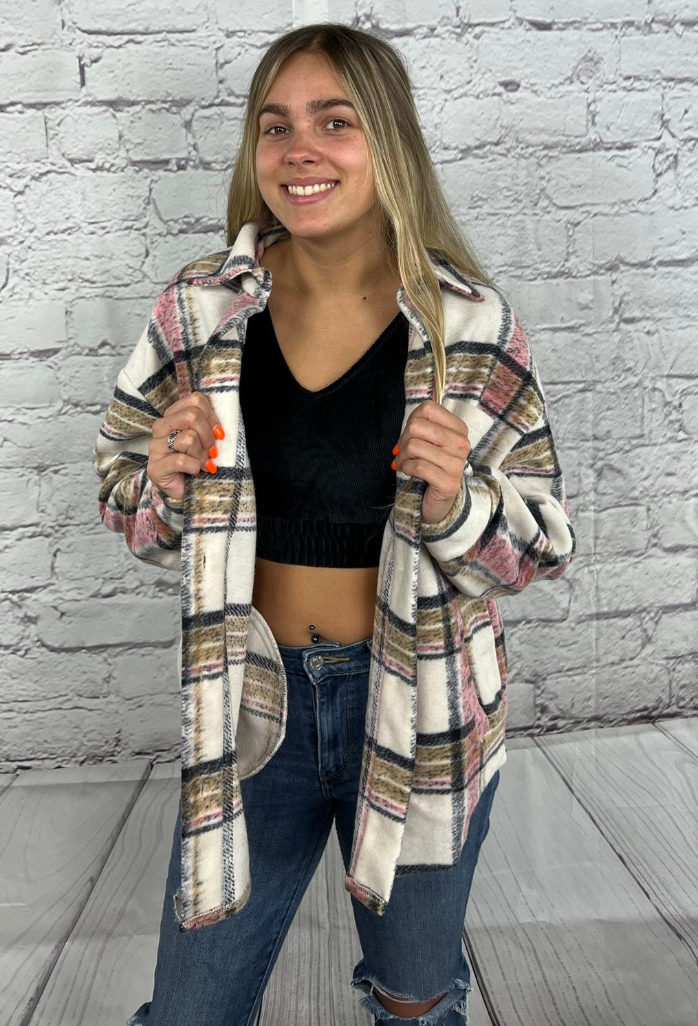 Plaid overshirt jacket Ivy and Pearl Boutique