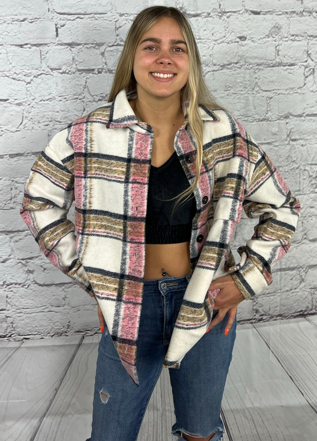 Plaid overshirt jacket Ivy and Pearl Boutique
