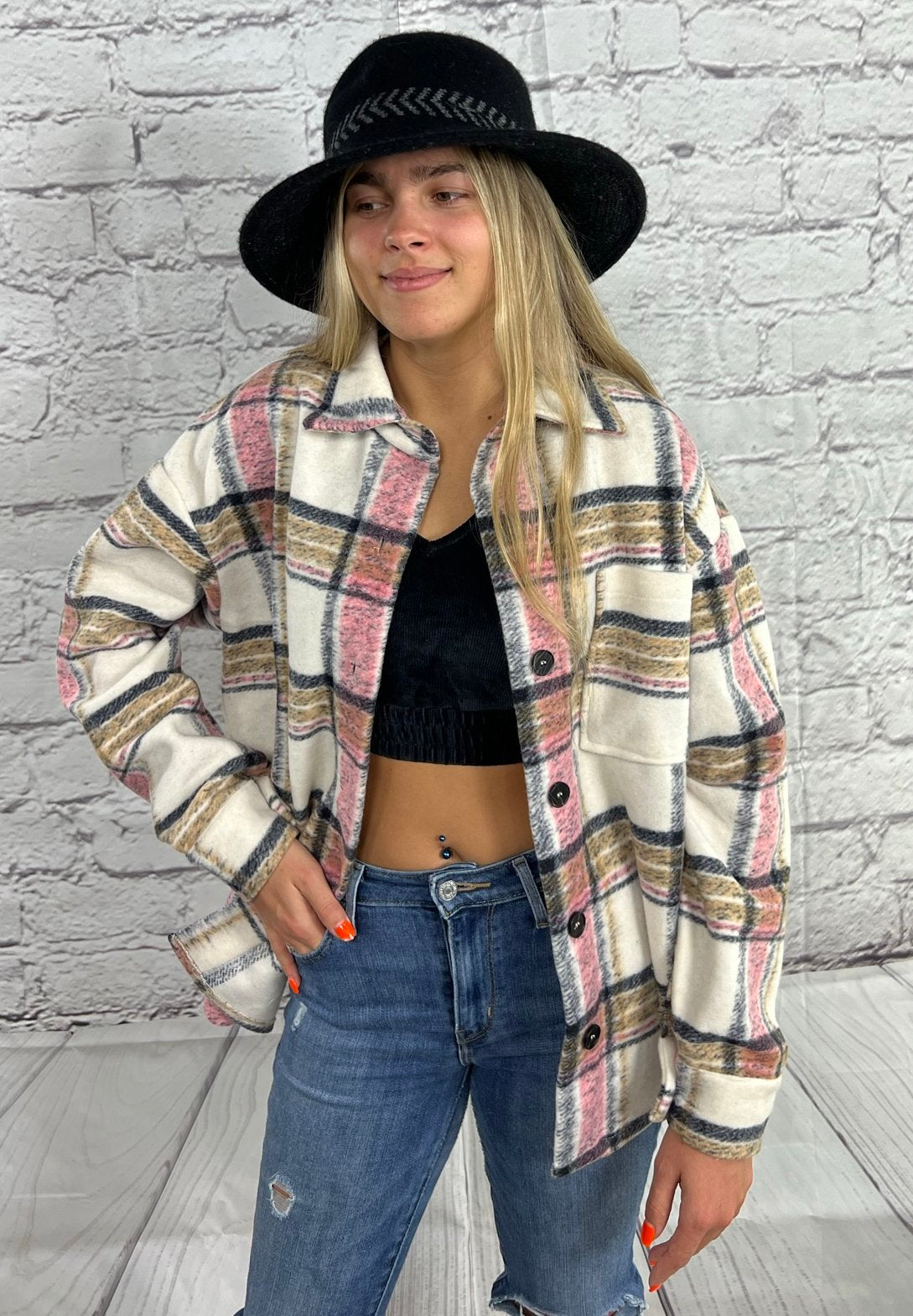 Plaid overshirt jacket Ivy and Pearl Boutique S
