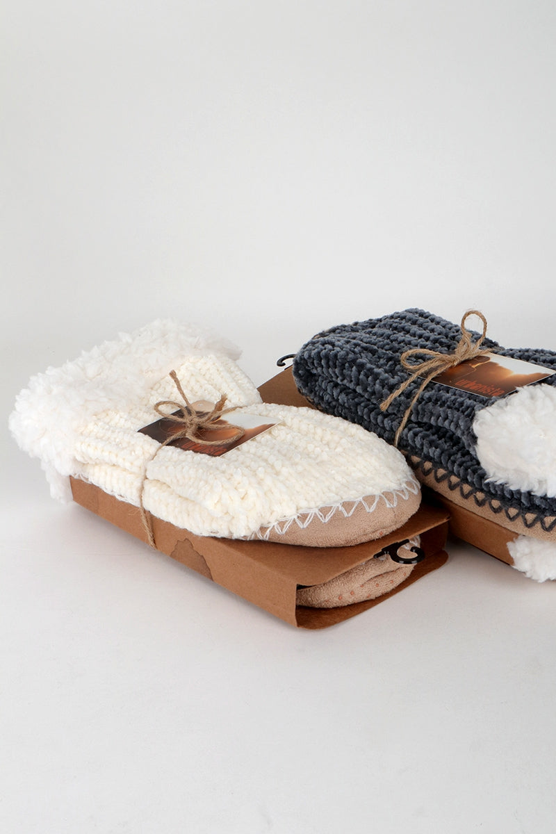 Plush soft chenille slipper sock with cushioned non-slip sole Ivy and Pearl Boutique
