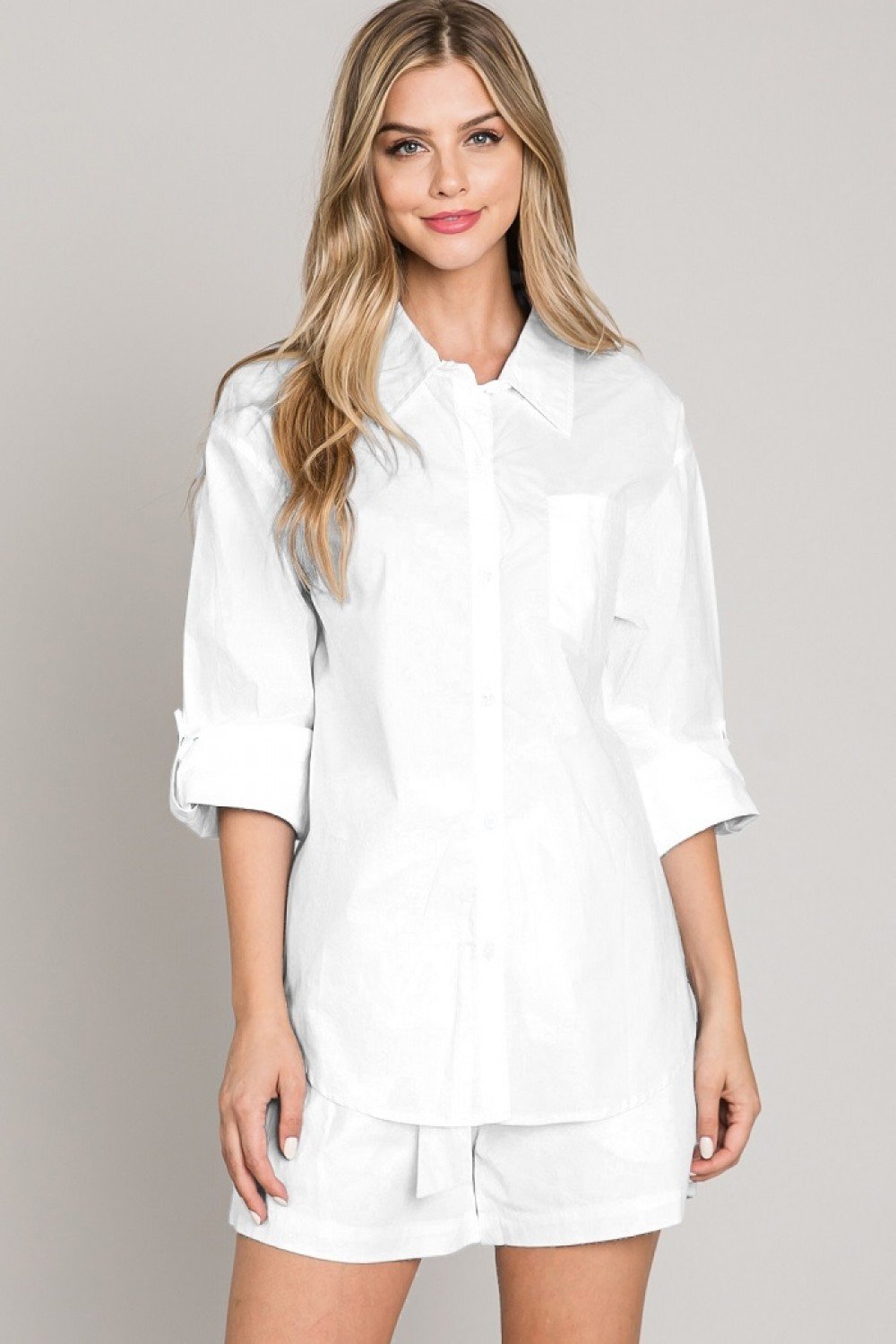 Light Poplin Shirt Ivy and Pearl Boutique White S