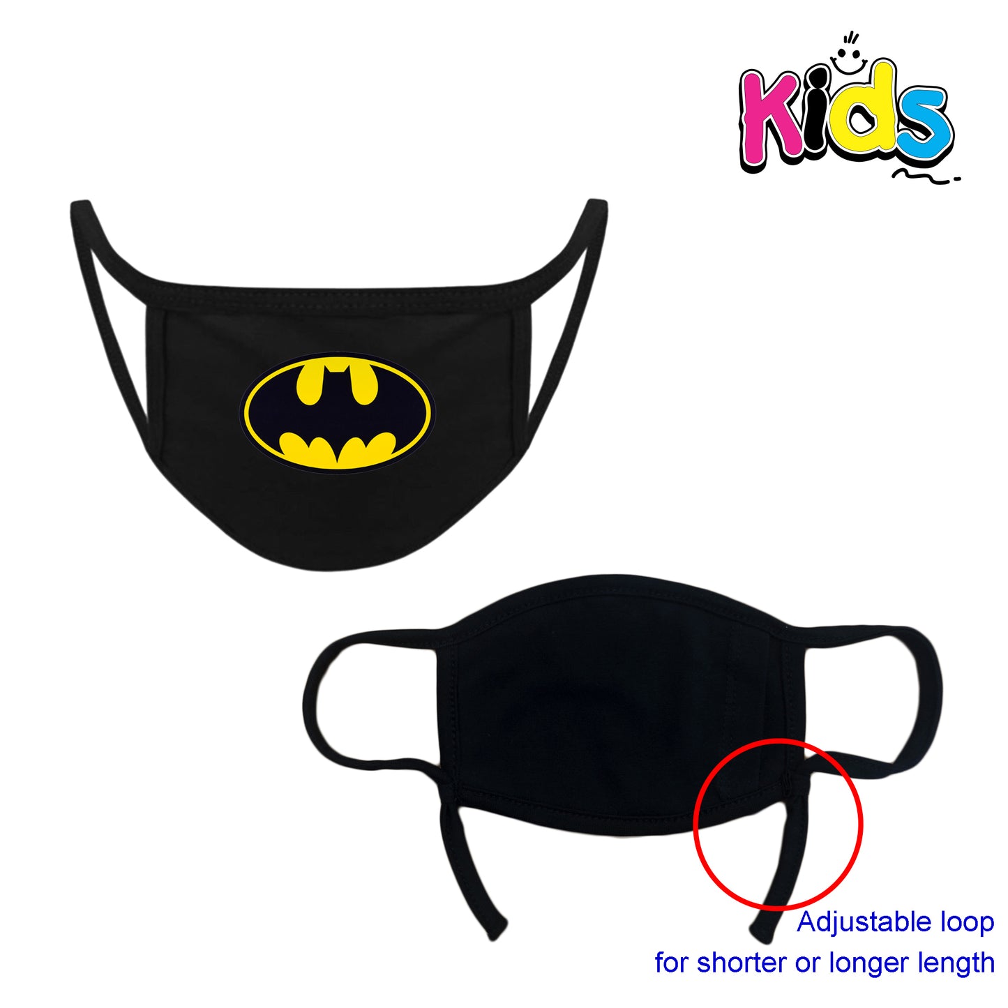 Protective Batman face mask - designer face mask for superhero kids Ivy and Pearl Boutique