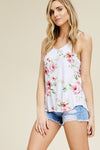 Racerback floral print tank top  Ivy and Pearl Boutique Ivory S