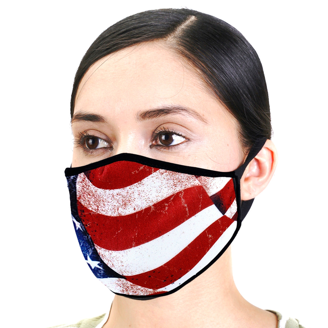 Red Rose Print American Flag Face Mask Ivy and Pearl Boutique