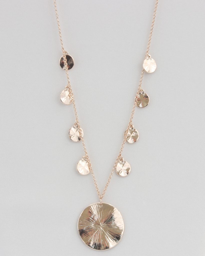 Rose gold hammered-disc necklace Ivy and Pearl Boutique