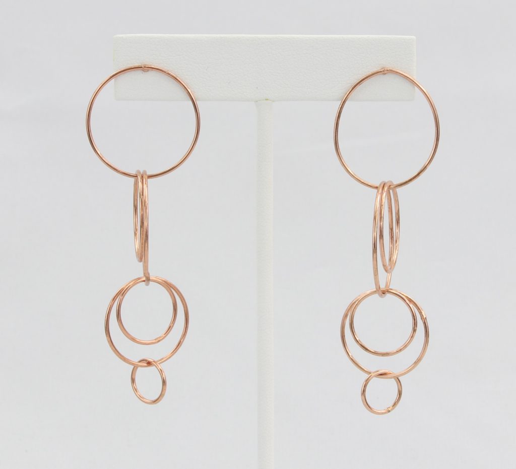 Rose gold linked-hoop earring Ivy and Pearl Boutique