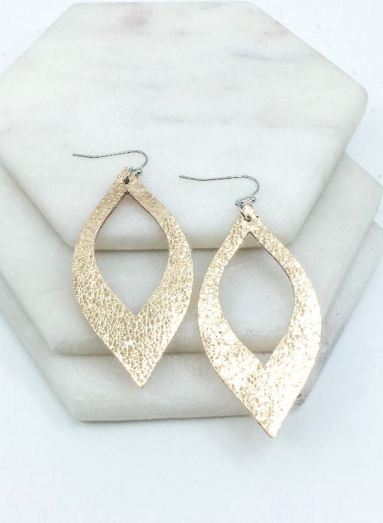 Vegan leather drop earrings Ivy and Pearl Boutique