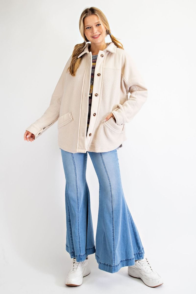 Search For Joy Brushed Button Down Jacket Ivy and Pearl Boutique