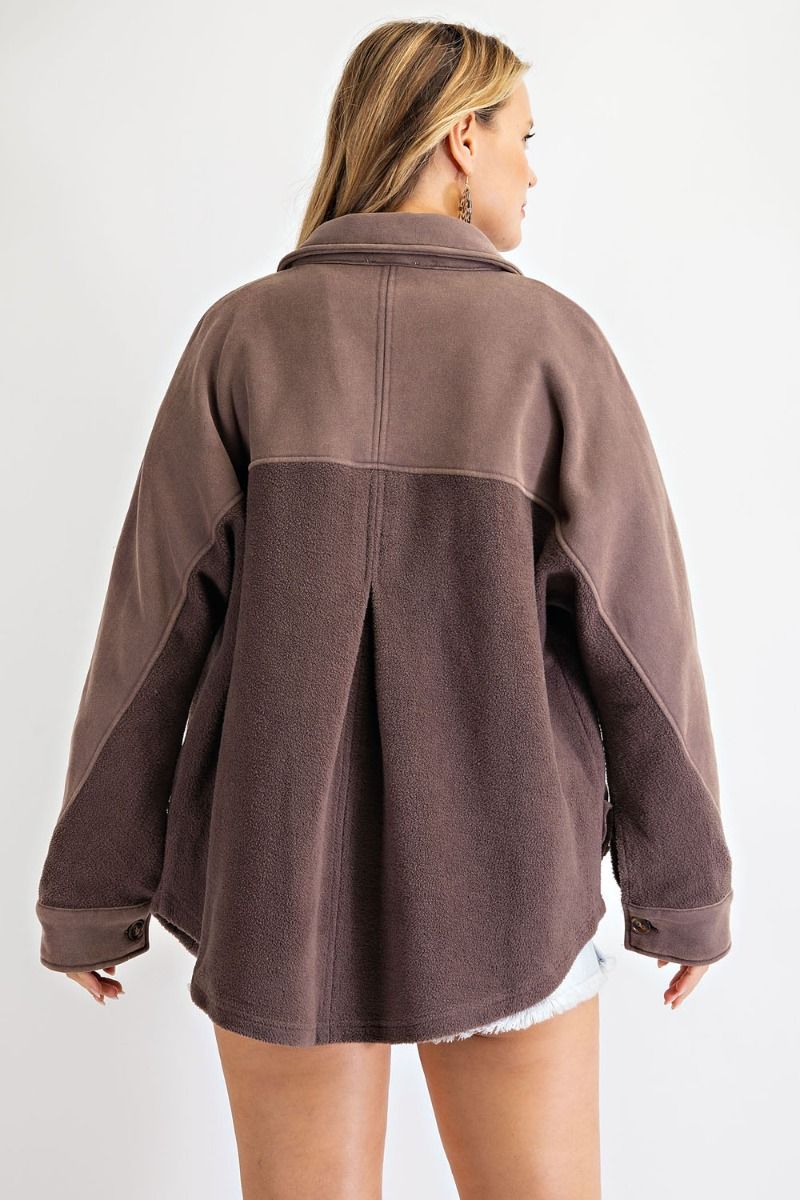 Search For Joy Brushed Button Down Jacket Ivy and Pearl Boutique