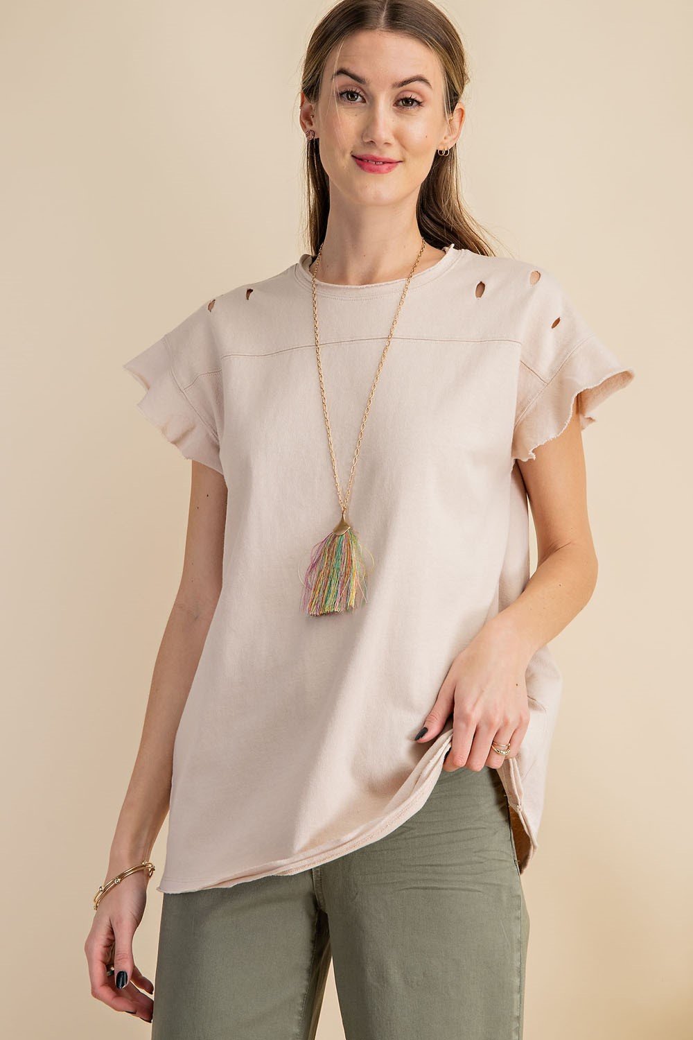 Short sleeve terry knit boxy top - One and Only Boxy Top Ivy and Pearl Boutique S