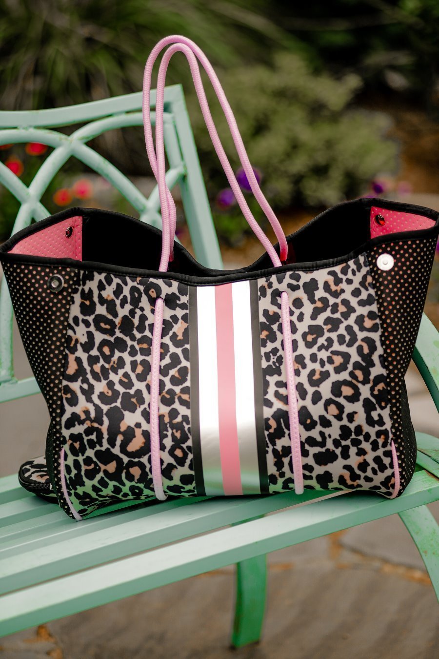 Side Hustle neoprene tote bag with matching clutch bag Ivy and Pearl Boutique