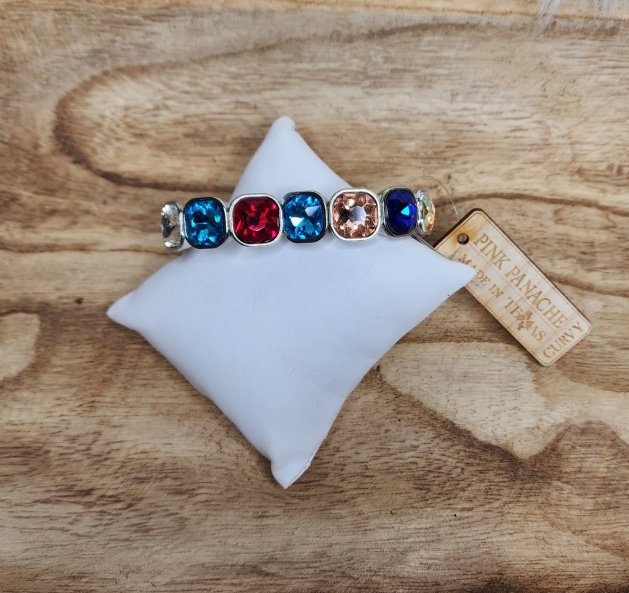 Silver rhinestone curvy stretch bracelet Ivy and Pearl Boutique