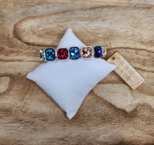 Silver rhinestone curvy stretch bracelet  Ivy and Pearl Boutique