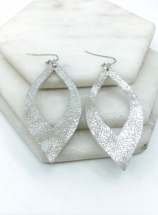 Vegan leather drop earrings  Ivy and Pearl Boutique Rose Gold