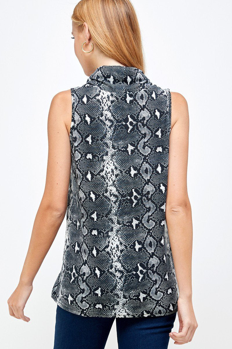 Sleeveless Snakeskin Top with Face Mask Ivy and Pearl Boutique