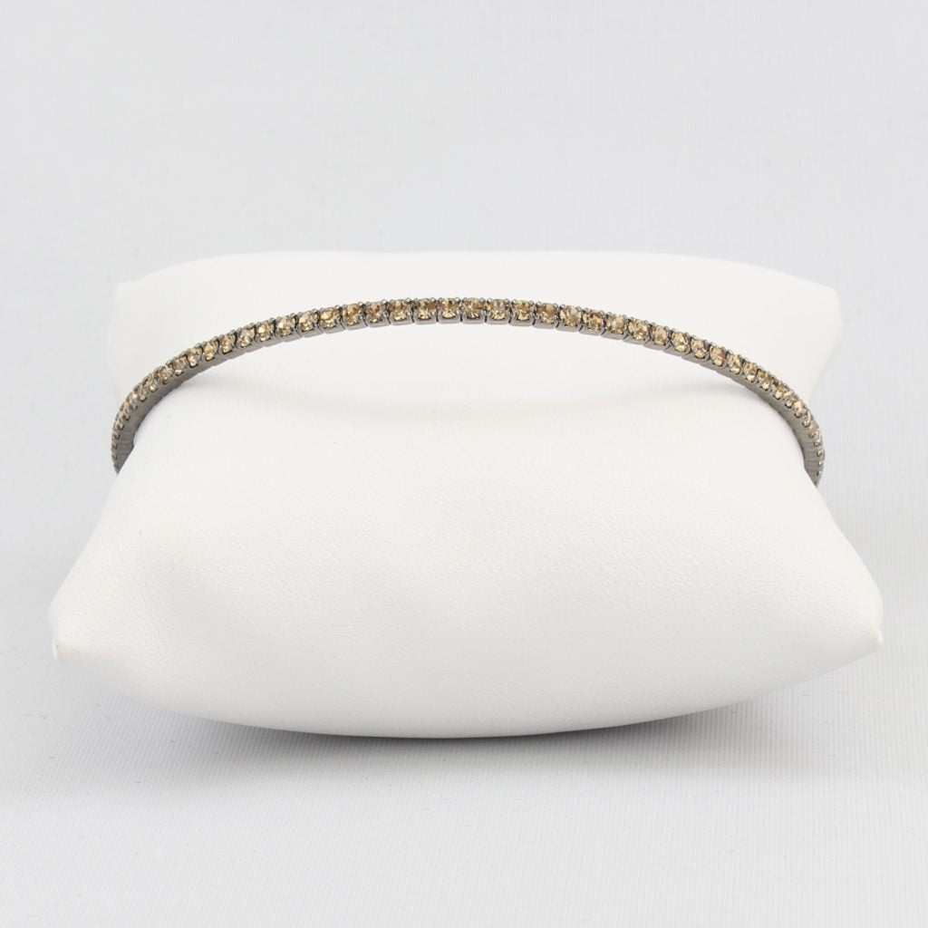 Small adjustable box-snake chain bracelet with inlaid diamond-like cubic zirconia crystals Ivy and Pearl Boutique