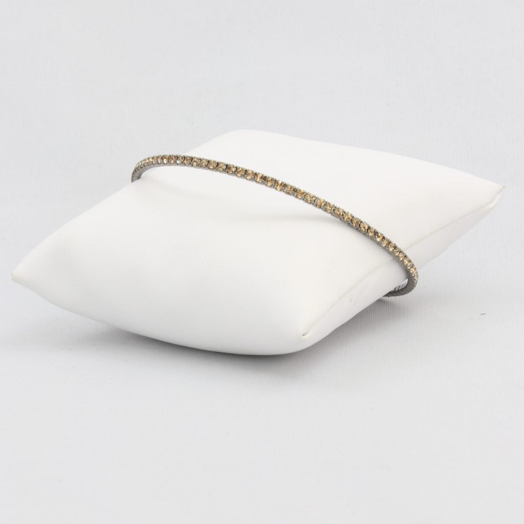 Small adjustable box-snake chain bracelet with inlaid diamond-like cubic zirconia crystals Ivy and Pearl Boutique