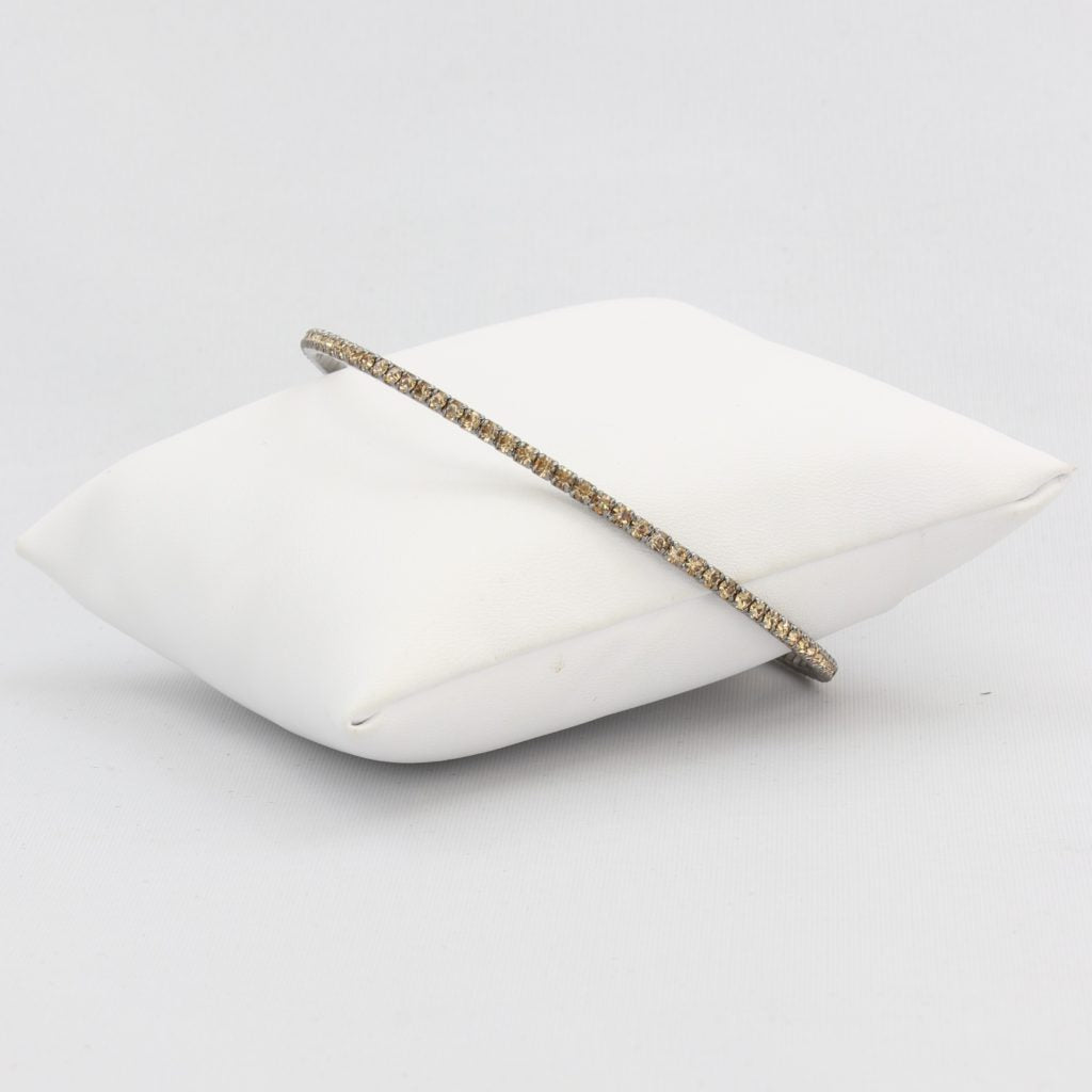 Small adjustable box-snake chain bracelet with inlaid diamond-like cubic zirconia crystals Ivy and Pearl Boutique