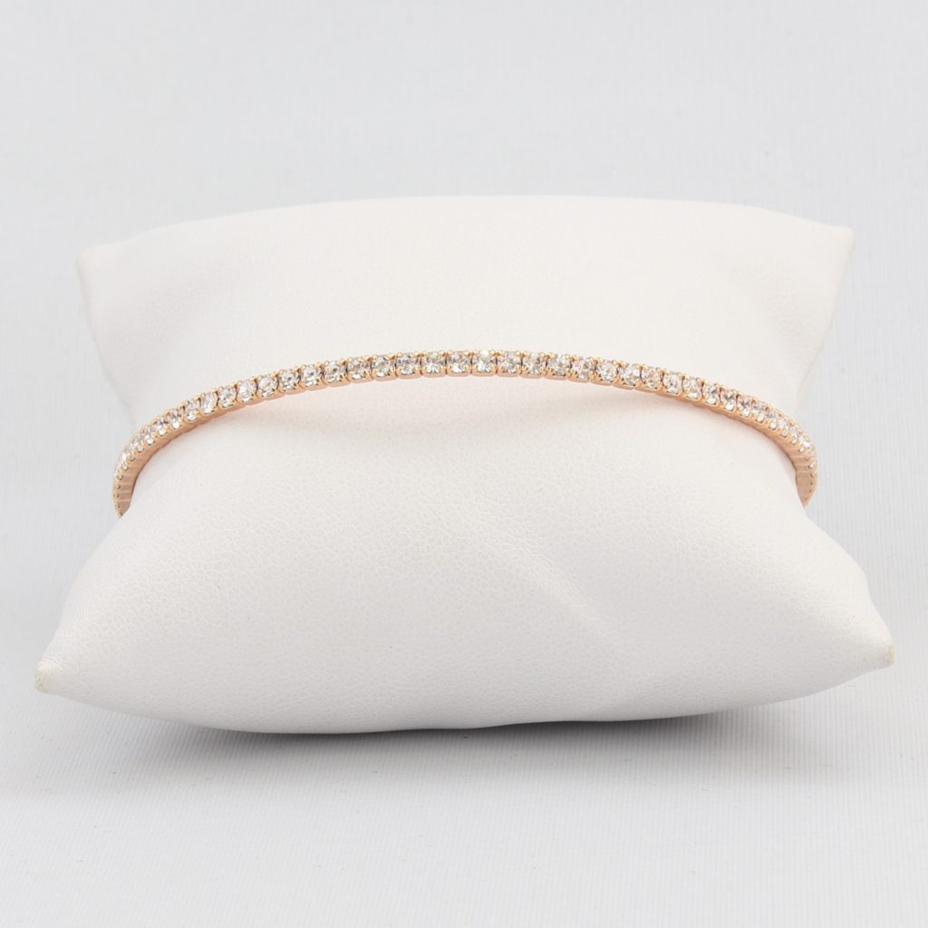 Small adjustable box-snake chain bracelet with inlaid diamond-like cubic zirconia crystals Ivy and Pearl Boutique