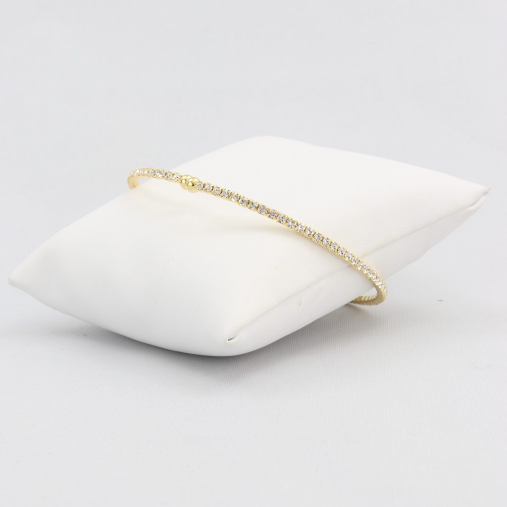 Small adjustable box-snake chain bracelet with inlaid diamond-like cubic zirconia crystals Ivy and Pearl Boutique