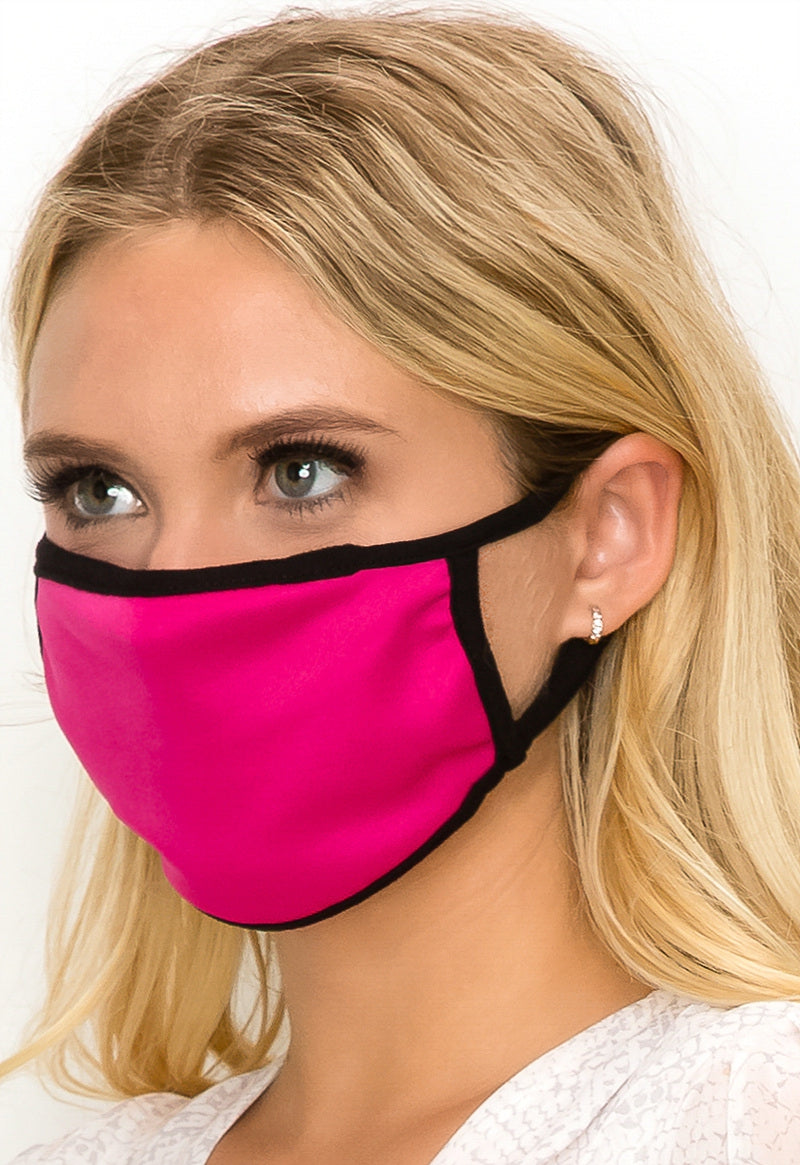 Solid colored face mask Ivy and Pearl Boutique Fuchsia