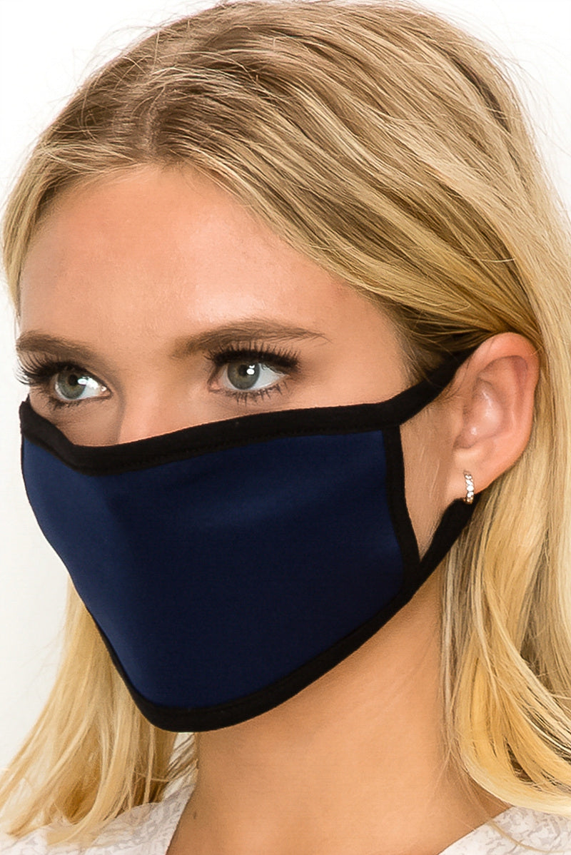 Solid colored face mask Ivy and Pearl Boutique Black