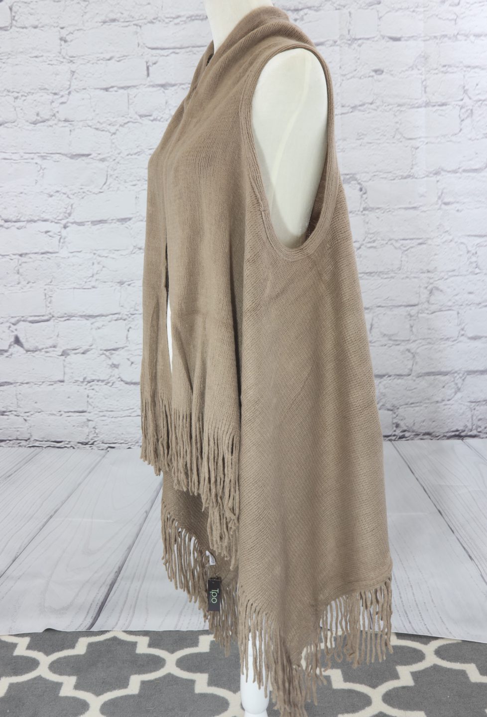 Solid fringe knit vest Ivy and Pearl Boutique