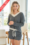 Knit Solid Two Piece Loungewear Set  Ivy and Pearl Boutique