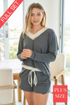 Knit Solid Two Piece Loungewear Set  Ivy and Pearl Boutique