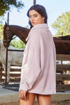 Solid soft fur collared oversized jacket  Ivy and Pearl Boutique