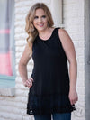 Ashlee's Solid Tank with Detailed Lace Trim  Ivy and Pearl Boutique