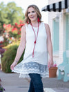 Ashlee's Solid Tank with Detailed Lace Trim  Ivy and Pearl Boutique