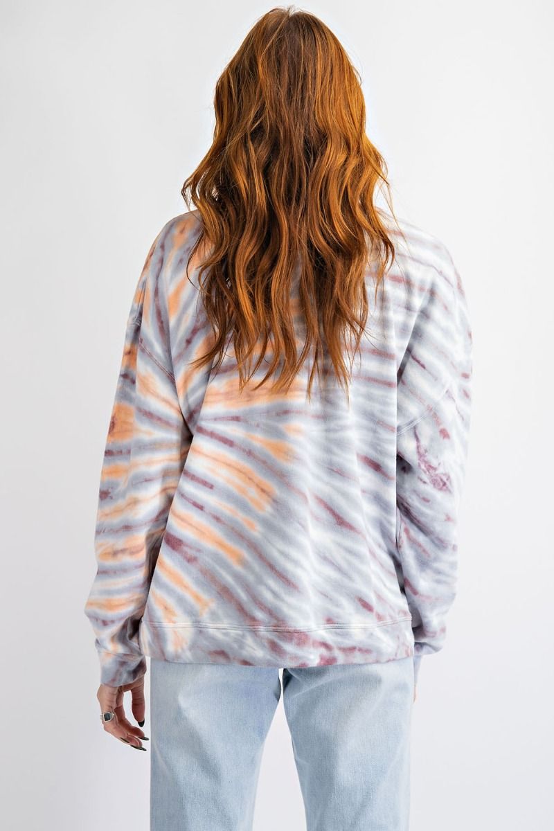 Special Dye Terry Knit Round Neck Pullover Sweatshirt Ivy and Pearl Boutique