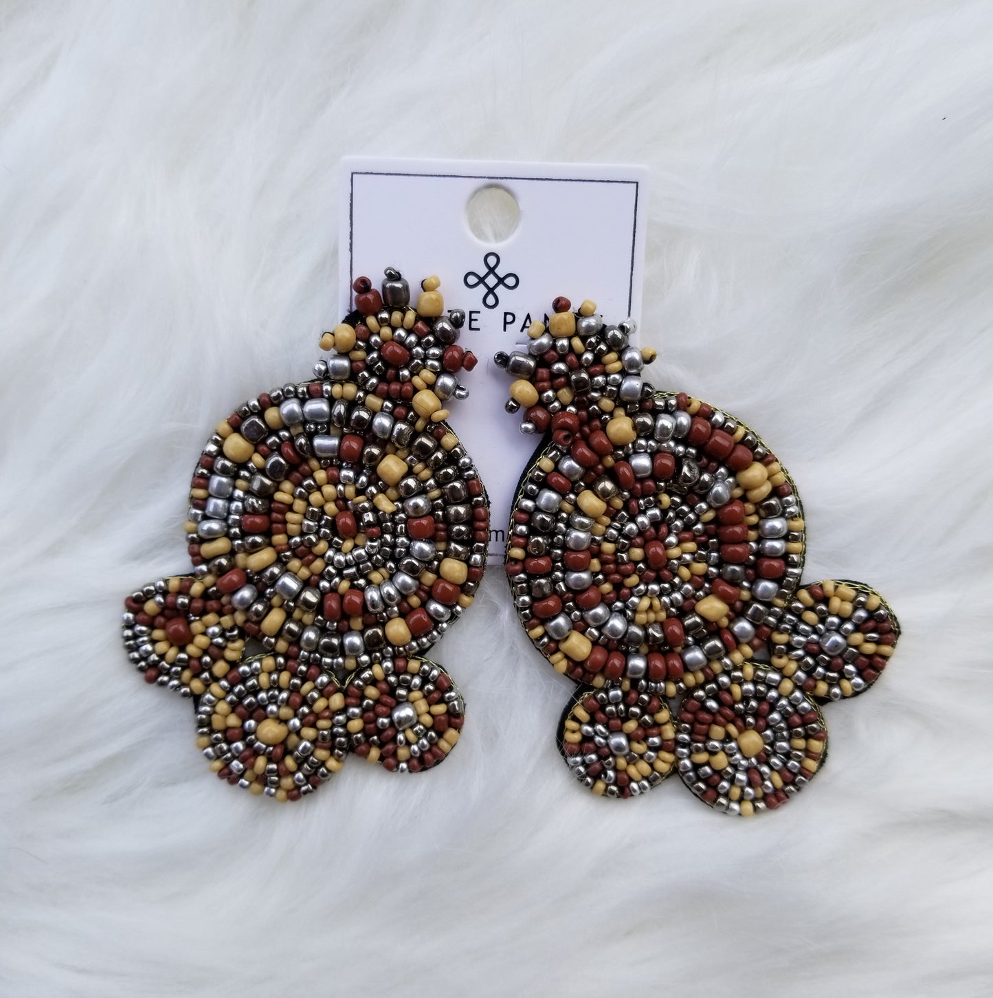 Spiral beaded statement earrings Ivy and Pearl Boutique