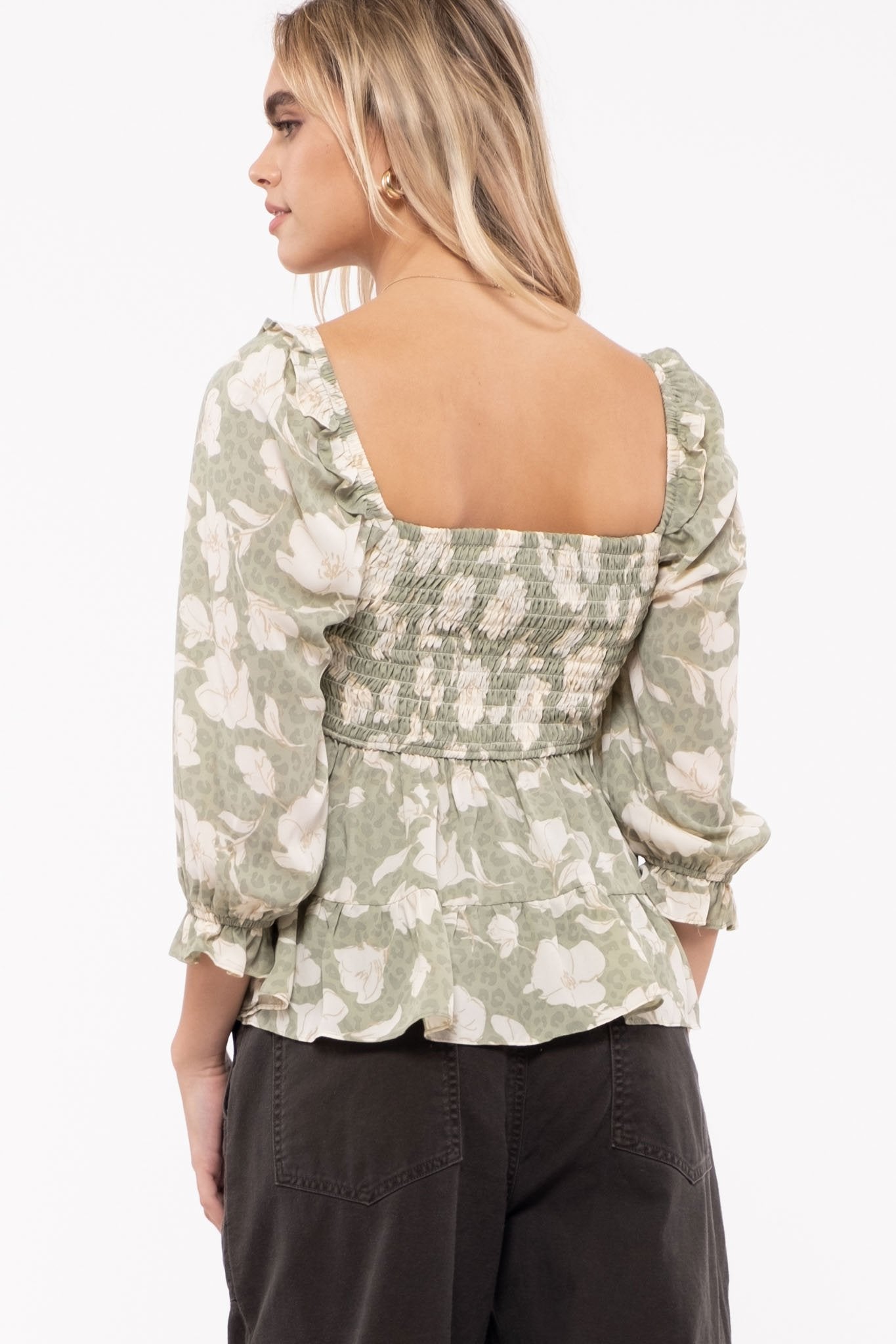 Square neckline top with baby doll fit Ivy and Pearl Boutique