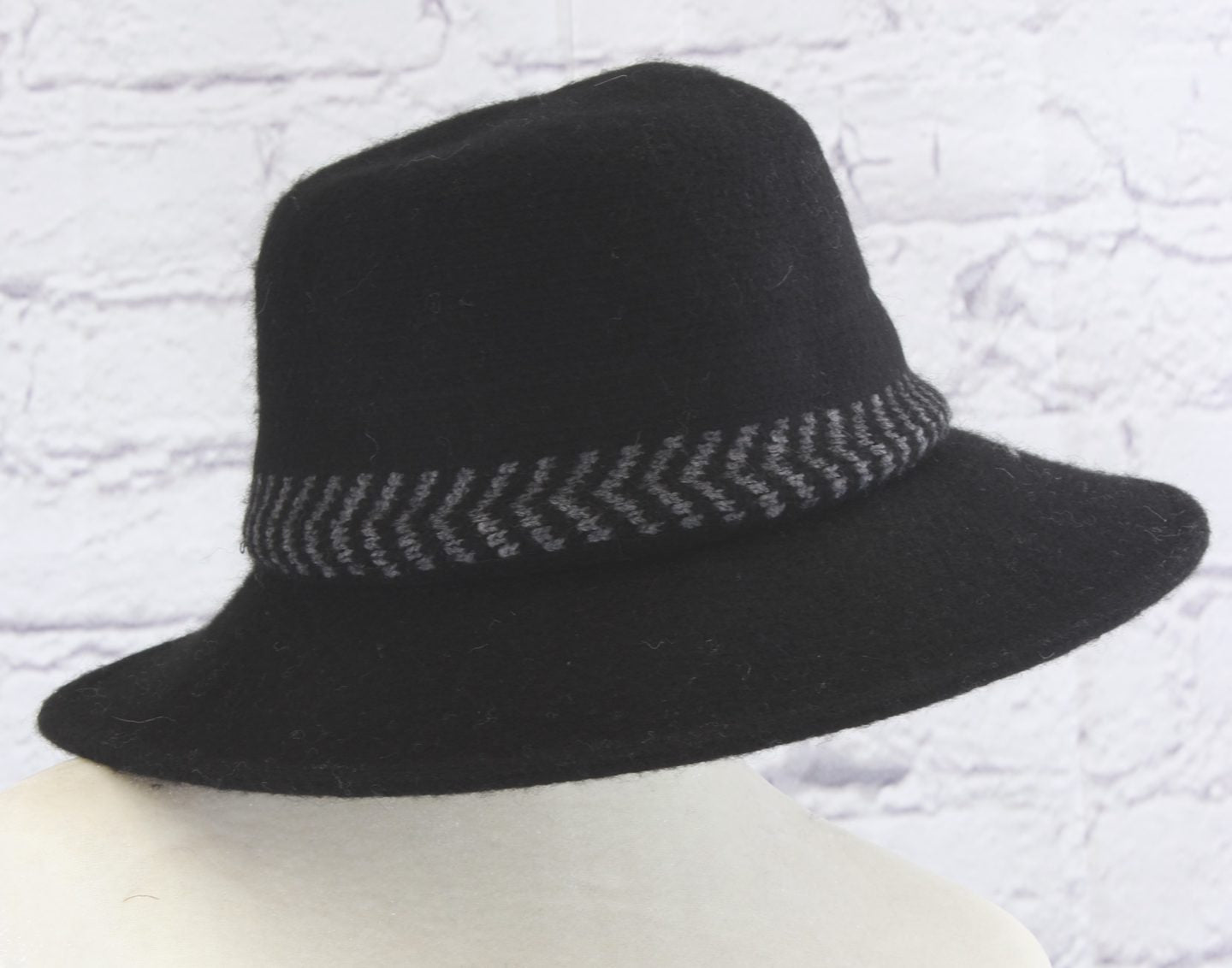 Stylish wool cloche hat with tucked tie rope Ivy and Pearl Boutique
