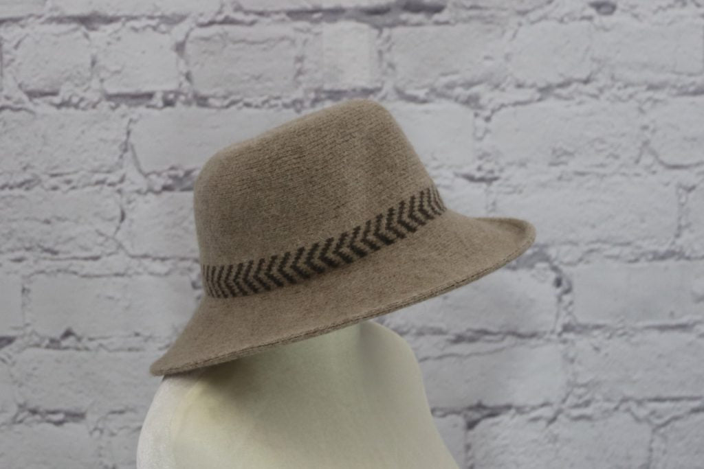 Stylish wool cloche hat with tucked tie rope Ivy and Pearl Boutique