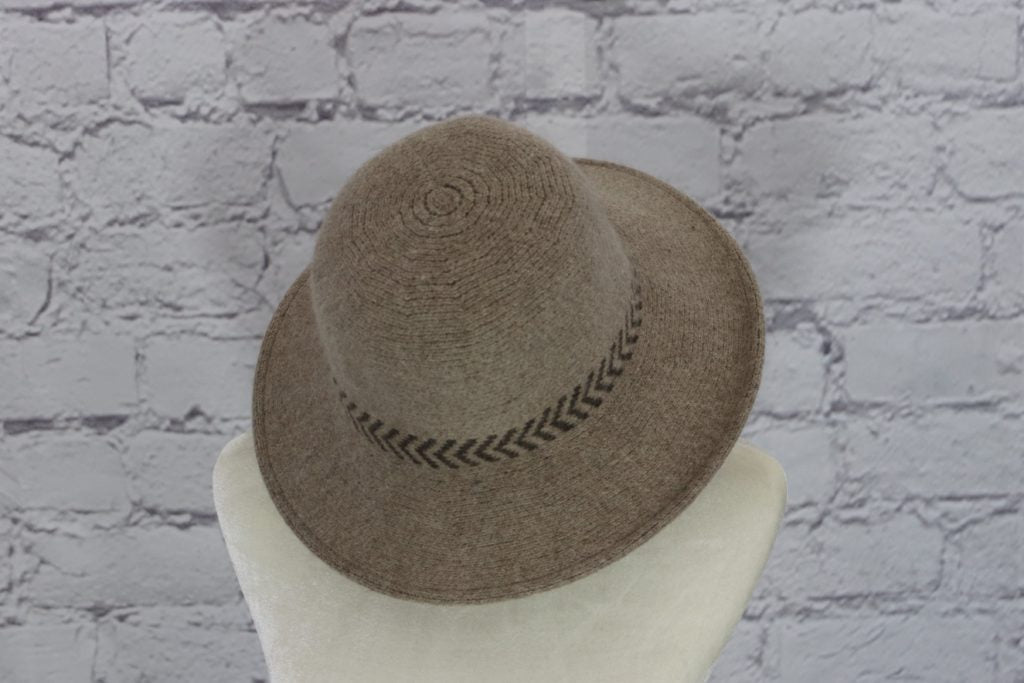 Stylish wool cloche hat with tucked tie rope Ivy and Pearl Boutique