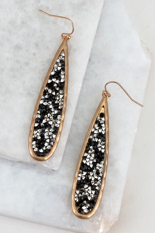 Sunburst glitter-stone hook earrings Ivy and Pearl Boutique