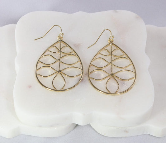 Teardrop in teardrop gold-colored earring  Ivy and Pearl Boutique
