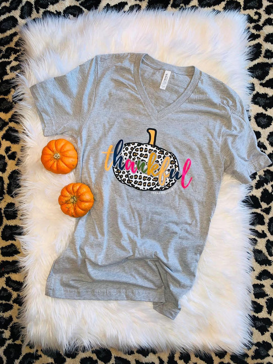 Thankful Pumpkin Fall T-Shirt  Ivy and Pearl Boutique S