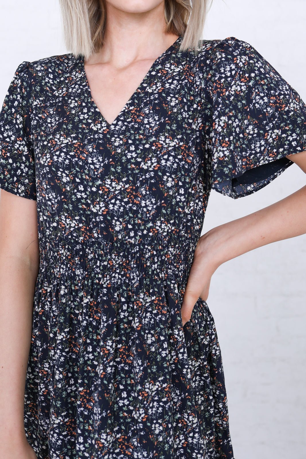 The Eden in Navy Orchard Ivy and Pearl Boutique