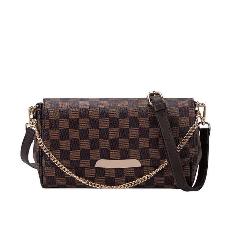 The Lacey Crossbody Purse with Adjustable Strap and Gold Chain Ivy and Pearl Boutique Brown